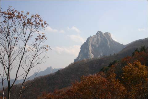 미시령 정상에서 바라본 울산바위 